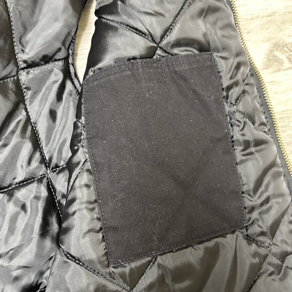 Quilted Canvas Duck Vest Mens XL Black Cowboy Workwear Relaxed Fit Lined Ranch - Picture 8 of 8